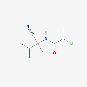 molecular formula C9H15ClN2O B2456465 2-chloro-N-(1-cyano-1,2-dimethylpropyl)propanamide CAS No. 743444-73-7