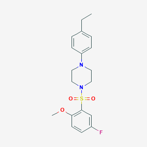 molecular formula C19H23FN2O3S B245647 1-(4-Ethylphenyl)-4-[(5-fluoro-2-methoxyphenyl)sulfonyl]piperazine 
