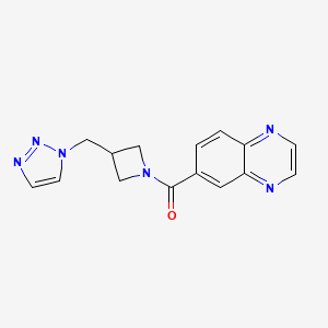 molecular formula C15H14N6O B2456473 6-{3-[(1H-1,2,3-三唑-1-基)甲基]氮杂环丁烷-1-羰基}喹喔啉 CAS No. 2199162-75-7