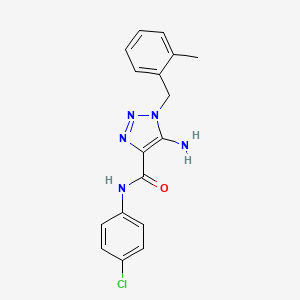 molecular formula C17H16ClN5O B2456478 5-氨基-N-(4-氯苯基)-1-[(2-甲苯基)甲基]三唑-4-甲酰胺 CAS No. 899940-74-0
