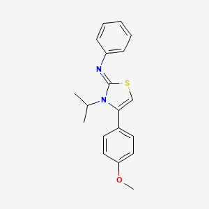 molecular formula C19H20N2OS B2456480 (Z)-N-(3-isopropyl-4-(4-methoxyphenyl)thiazol-2(3H)-ylidene)aniline CAS No. 298194-54-4