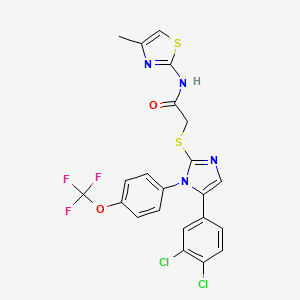 2-((5-(3,4-dichlorophenyl)-1-(4-(trifluoromethoxy)phenyl)-1H-imidazol-2-yl)thio)-N-(4-methylthiazol-2-yl)acetamide