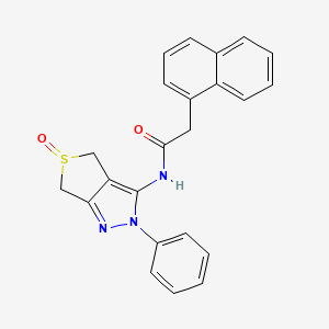 molecular formula C23H19N3O2S B2456486 2-naphthalen-1-yl-N-(5-oxo-2-phenyl-4,6-dihydrothieno[3,4-c]pyrazol-3-yl)acetamide CAS No. 1007195-31-4