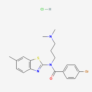 molecular formula C20H23BrClN3OS B2456500 4-bromo-N-(3-(dimethylamino)propyl)-N-(6-methylbenzo[d]thiazol-2-yl)benzamide hydrochloride CAS No. 1216699-32-9