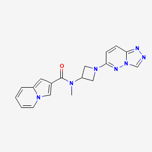 molecular formula C18H17N7O B2456505 N-methyl-N-(1-{[1,2,4]triazolo[4,3-b]pyridazin-6-yl}azetidin-3-yl)indolizine-2-carboxamide CAS No. 2200958-71-8