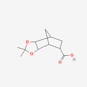 molecular formula C11H16O4 B2456509 4,4-Dimethyl-3,5-dioxatricyclo[5.2.1.02,6]decane-8-carboxylic acid CAS No. 2305251-72-1