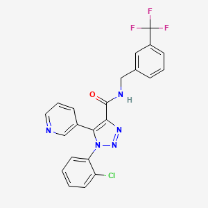 molecular formula C22H15ClF3N5O B2456521 1-(2-chlorophenyl)-5-(pyridin-3-yl)-N-(3-(trifluoromethyl)benzyl)-1H-1,2,3-triazole-4-carboxamide CAS No. 1207038-26-3