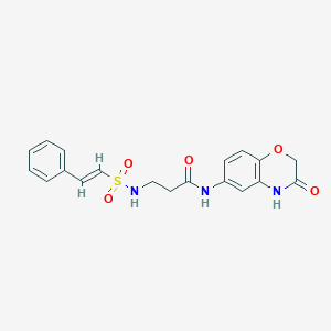 molecular formula C19H19N3O5S B2456533 N-(3-oxo-4H-1,4-benzoxazin-6-yl)-3-[[(E)-2-phenylethenyl]sulfonylamino]propanamide CAS No. 1110955-40-2