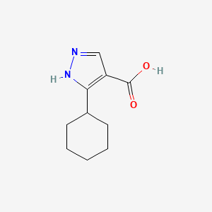 molecular formula C10H14N2O2 B2456535 3-cyclohexyl-1H-pyrazole-4-carboxylic acid CAS No. 874908-44-8