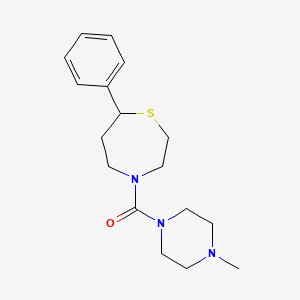 molecular formula C17H25N3OS B2456536 (4-甲基哌嗪-1-基)(7-苯基-1,4-噻氮杂环-4-基)甲酮 CAS No. 1796961-78-8