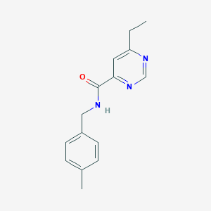 molecular formula C15H17N3O B2456541 6-Ethyl-N-[(4-methylphenyl)methyl]pyrimidine-4-carboxamide CAS No. 2415532-75-9