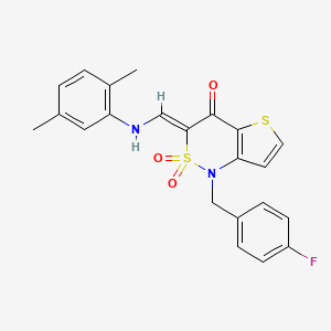 (3Z)-3-{[(2,5-dimethylphenyl)amino]methylidene}-1-[(4-fluorophenyl)methyl]-1H,3H,4H-2lambda6-thieno[3,2-c][1,2]thiazine-2,2,4-trione