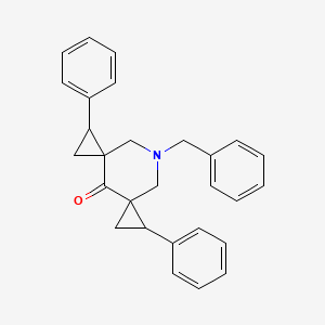 molecular formula C28H27NO B2456557 9-Benzyl-1,6-diphenyl-9-azadispiro[2.1.2.3]decan-4-one CAS No. 477768-10-8