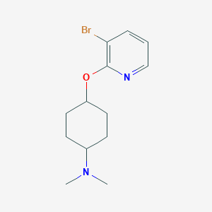 molecular formula C13H19BrN2O B2456558 4-[(3-bromopyridin-2-yl)oxy]-N,N-dimethylcyclohexan-1-amine CAS No. 2201828-91-1