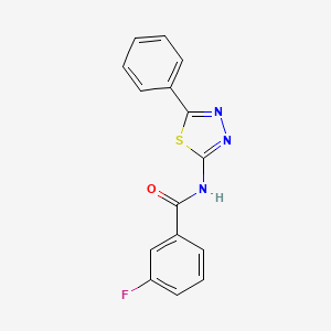 molecular formula C15H10FN3OS B2456559 3-fluoro-N-(5-phenyl-1,3,4-thiadiazol-2-yl)benzamide CAS No. 392243-37-7