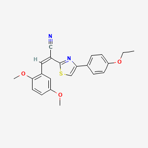 molecular formula C22H20N2O3S B2456561 (Z)-3-(2,5-dimethoxyphenyl)-2-(4-(4-ethoxyphenyl)thiazol-2-yl)acrylonitrile CAS No. 476671-79-1