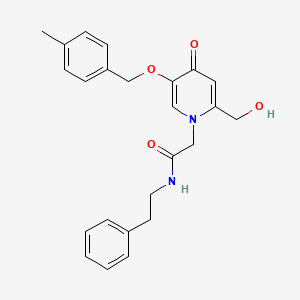 molecular formula C24H26N2O4 B2456565 2-(2-(hydroxymethyl)-5-((4-methylbenzyl)oxy)-4-oxopyridin-1(4H)-yl)-N-phenethylacetamide CAS No. 941916-54-7