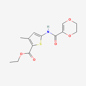 molecular formula C13H15NO5S B2456566 Ethyl 5-(5,6-dihydro-1,4-dioxine-2-carboxamido)-3-methylthiophene-2-carboxylate CAS No. 847731-05-9