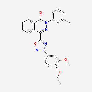 molecular formula C26H22N4O4 B2456569 4-[3-(4-ethoxy-3-methoxyphenyl)-1,2,4-oxadiazol-5-yl]-2-(3-methylphenyl)phthalazin-1(2H)-one CAS No. 1291852-13-5