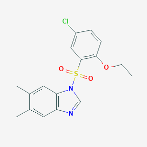 molecular formula C17H17ClN2O3S B245657 1-(5-Chloro-2-ethoxyphenyl)sulfonyl-5,6-dimethylbenzimidazole 