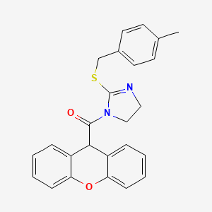 (2-((4-methylbenzyl)thio)-4,5-dihydro-1H-imidazol-1-yl)(9H-xanthen-9-yl)methanone