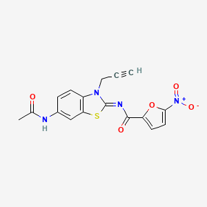 molecular formula C17H12N4O5S B2456571 N-(6-acetamido-3-prop-2-ynyl-1,3-benzothiazol-2-ylidene)-5-nitrofuran-2-carboxamide CAS No. 865182-91-8