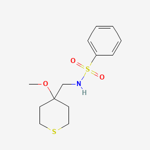 N-((4-methoxytetrahydro-2H-thiopyran-4-yl)methyl)benzenesulfonamide