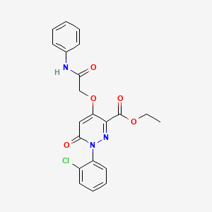 molecular formula C21H18ClN3O5 B2456578 Ethyl 1-(2-chlorophenyl)-6-oxo-4-(2-oxo-2-(phenylamino)ethoxy)-1,6-dihydropyridazine-3-carboxylate CAS No. 899992-15-5