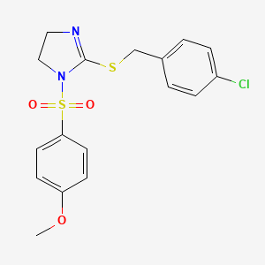 2-[(4-Chlorophenyl)methylsulfanyl]-1-(4-methoxyphenyl)sulfonyl-4,5-dihydroimidazole