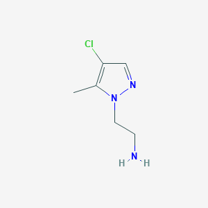 molecular formula C6H10ClN3 B2456585 2-(4-chloro-5-methyl-1H-pyrazol-1-yl)ethanamine CAS No. 1006468-92-3; 1197234-40-4