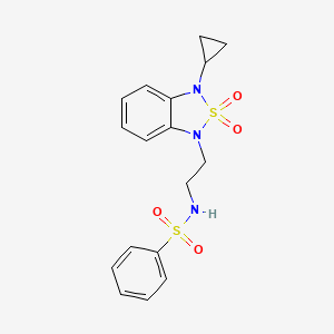 N-[2-(3-cyclopropyl-2,2-dioxo-1,3-dihydro-2lambda6,1,3-benzothiadiazol-1-yl)ethyl]benzenesulfonamide