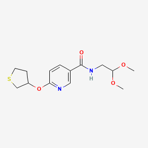 N-(2,2-dimethoxyethyl)-6-((tetrahydrothiophen-3-yl)oxy)nicotinamide