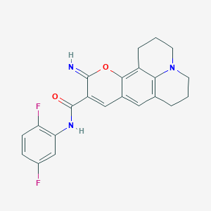 N-(2,5-difluorophenyl)-4-imino-3-oxa-13-azatetracyclo[7.7.1.0^{2,7}.0^{13,17}]heptadeca-1,5,7,9(17)-tetraene-5-carboxamide