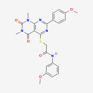 N-(3-methoxyphenyl)-2-((2-(4-methoxyphenyl)-6,8-dimethyl-5,7-dioxo-5,6,7,8-tetrahydropyrimido[4,5-d]pyrimidin-4-yl)thio)acetamide