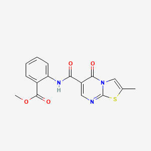 molecular formula C16H13N3O4S B2456621 methyl 2-(2-methyl-5-oxo-5H-thiazolo[3,2-a]pyrimidine-6-carboxamido)benzoate CAS No. 896339-37-0