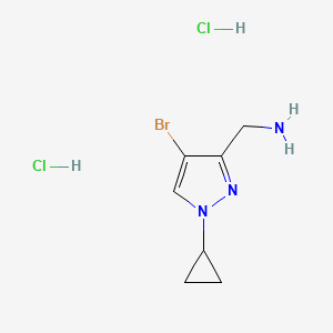 molecular formula C7H12BrCl2N3 B2456625 (4-Bromo-1-cyclopropylpyrazol-3-yl)methanamine;dihydrochloride CAS No. 2514952-96-4