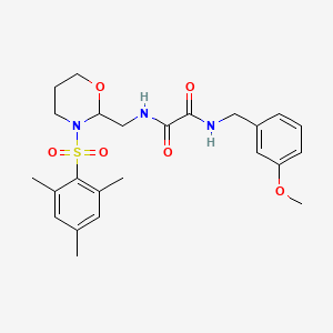 molecular formula C24H31N3O6S B2456630 N1-((3-(mesitylsulfonyl)-1,3-oxazinan-2-yl)methyl)-N2-(3-methoxybenzyl)oxalamide CAS No. 872975-99-0