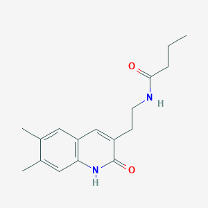 molecular formula C17H22N2O2 B2456631 N-[2-(6,7-dimethyl-2-oxo-1H-quinolin-3-yl)ethyl]butanamide CAS No. 851096-08-7