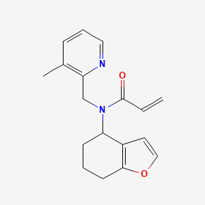 molecular formula C18H20N2O2 B2456633 N-[(3-Methylpyridin-2-yl)methyl]-N-(4,5,6,7-tetrahydro-1-benzofuran-4-yl)prop-2-enamide CAS No. 2411314-32-2