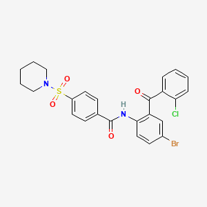 molecular formula C25H22BrClN2O4S B2456636 N-(4-bromo-2-(2-chlorobenzoyl)phenyl)-4-(piperidin-1-ylsulfonyl)benzamide CAS No. 313647-82-4