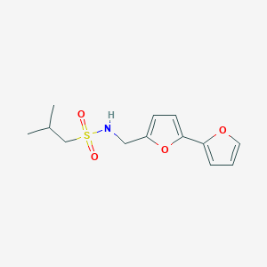 molecular formula C13H17NO4S B2456640 N-([2,2'-联呋喃]-5-基甲基)-2-甲基丙烷-1-磺酰胺 CAS No. 2034564-52-6