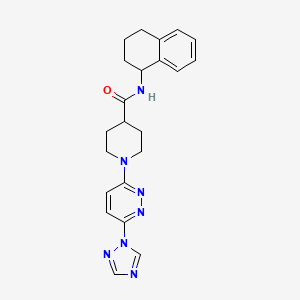 molecular formula C22H25N7O B2456652 1-(6-(1H-1,2,4-triazol-1-yl)pyridazin-3-yl)-N-(1,2,3,4-tetrahydronaphthalen-1-yl)piperidine-4-carboxamide CAS No. 1797718-92-3