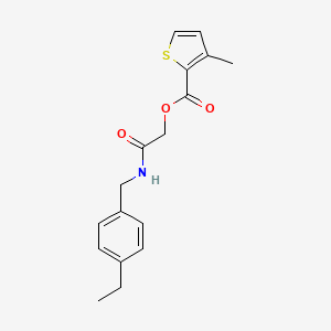 molecular formula C17H19NO3S B2456653 2-((4-Ethylbenzyl)amino)-2-oxoethyl 3-methylthiophene-2-carboxylate CAS No. 1291863-93-8