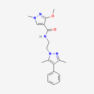 N-(2-(3,5-dimethyl-4-phenyl-1H-pyrazol-1-yl)ethyl)-3-methoxy-1-methyl-1H-pyrazole-4-carboxamide