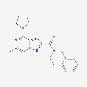 N-benzyl-N-ethyl-6-methyl-4-(1-pyrrolidinyl)pyrazolo[1,5-a]pyrazine-2-carboxamide