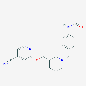 N-[4-[[3-[(4-Cyanopyridin-2-yl)oxymethyl]piperidin-1-yl]methyl]phenyl]acetamide