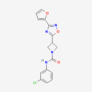 molecular formula C16H13ClN4O3 B2456684 N-(3-chlorophenyl)-3-(3-(furan-2-yl)-1,2,4-oxadiazol-5-yl)azetidine-1-carboxamide CAS No. 1428362-44-0