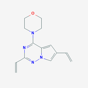 molecular formula C14H16N4O B2456686 4-{2,6-Diethenylpyrrolo[2,1-f][1,2,4]triazin-4-yl}morpholine CAS No. 2007917-19-1