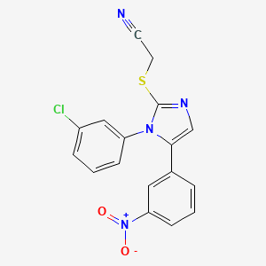 2-((1-(3-chlorophenyl)-5-(3-nitrophenyl)-1H-imidazol-2-yl)thio)acetonitrile