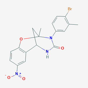 molecular formula C18H16BrN3O4 B2456707 3-(4-bromo-3-methylphenyl)-2-methyl-8-nitro-5,6-dihydro-2H-2,6-methanobenzo[g][1,3,5]oxadiazocin-4(3H)-one CAS No. 899962-57-3